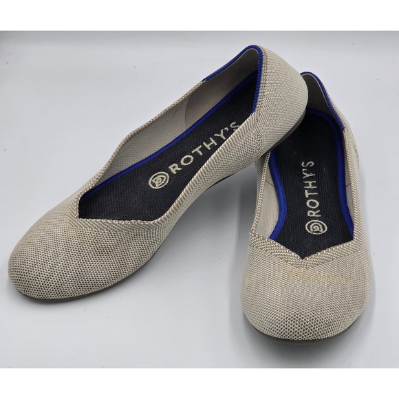 Rothy's The Flats Round Toe Beige Mist Women's Size 8.5 Comfort Ballet Flats - Picture 6 of 14